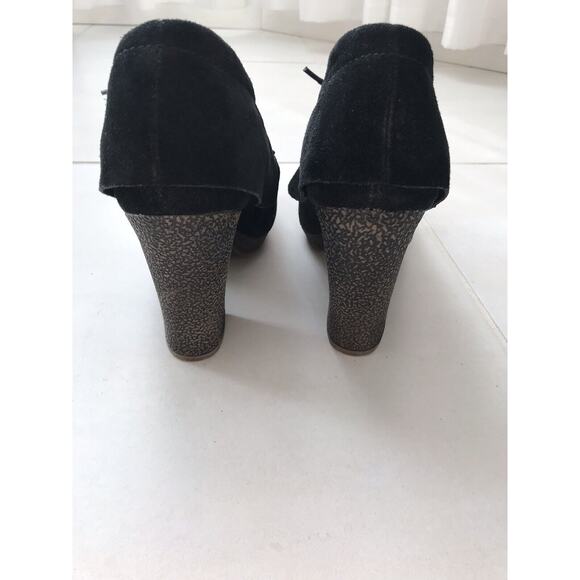 Nine West Suede Snow Drift Lug Sole Lace Up Booties Black - Picture 10 of 12